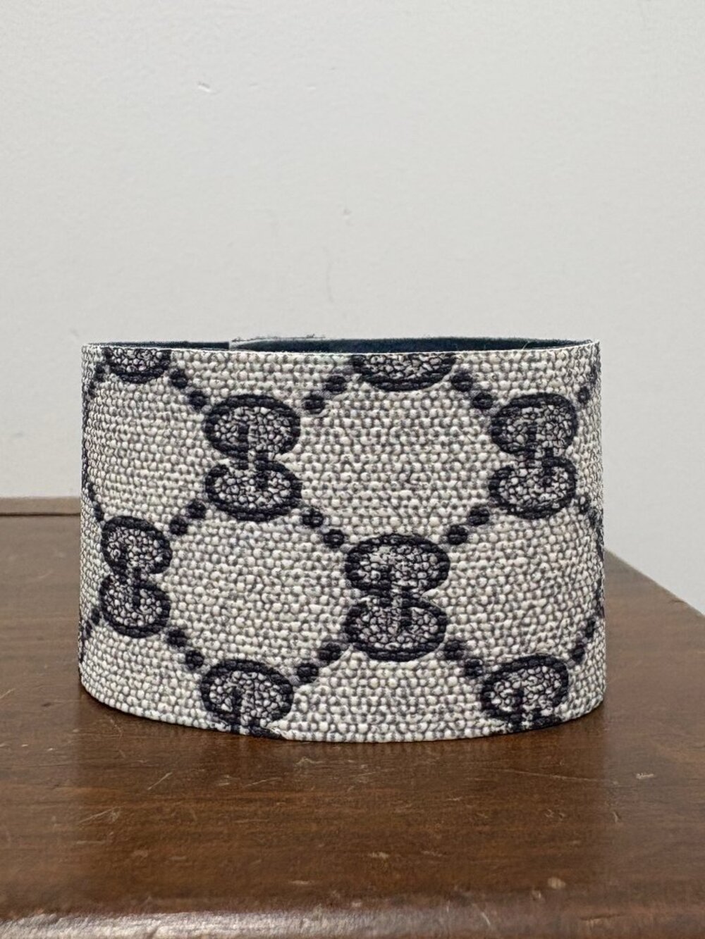 Upcycled Gucci Coated Canvas Wide Bracelet 7.5" Long